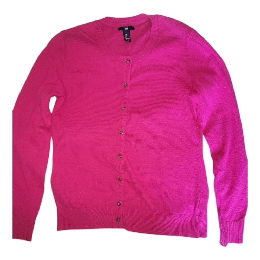 GAP Vibrant Pink Cardigan Sweater